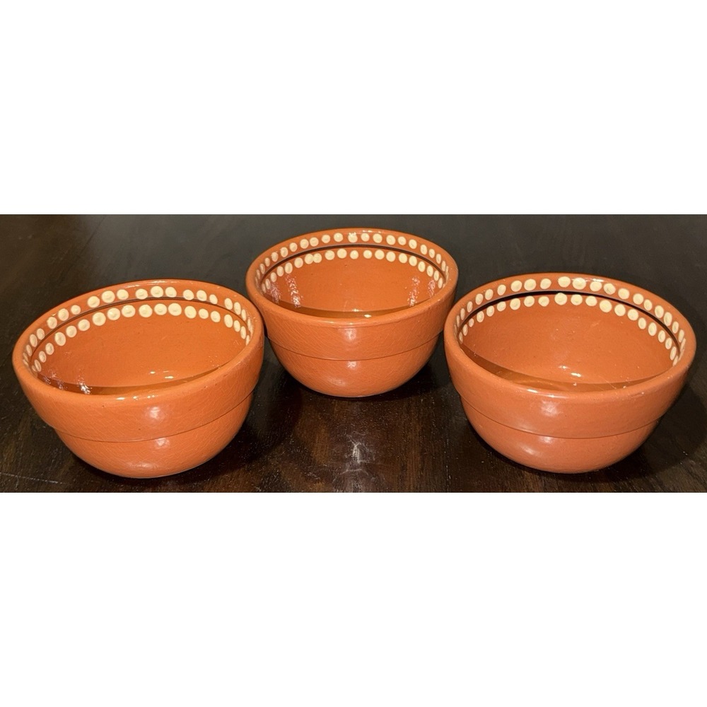 Pottery Barn Agave Set Of‎ 3 Small (5") Terra Cotta Fiesta Rustic Serving Bowls